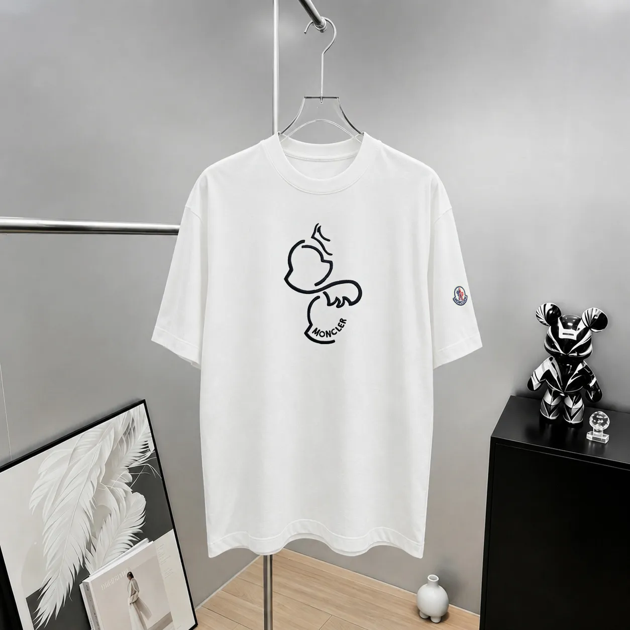 moncle～ logo 《 》7a tee ， Same Style ， : Black White Coffee Brown Size：S（90-130 ） M（125-150 ） L（135-165 ） XL（160-190 ） XXL（185-220 ）